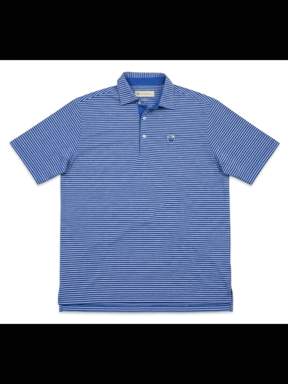 Men's Sz Large Blue Striped Donald Ross Golf Polo